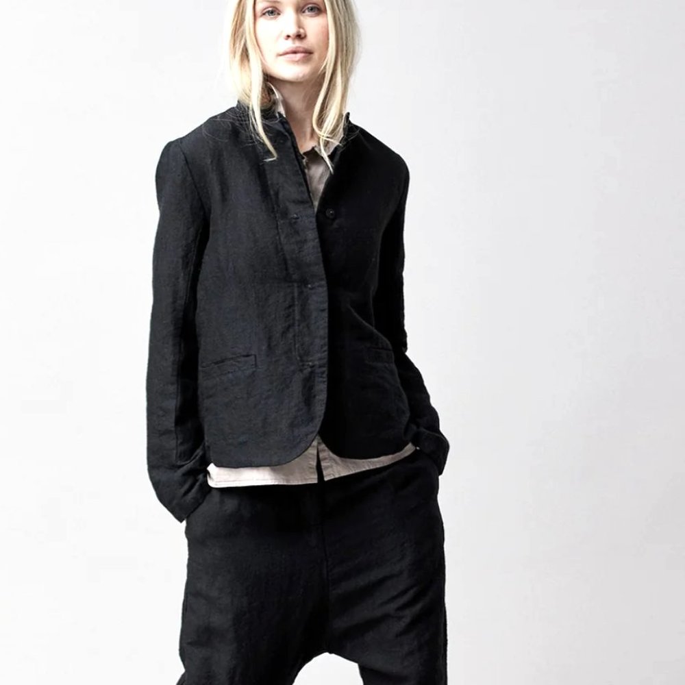 KRISTENSEN DU NORD WOOL GRAY CROP JACKET SIZE: 2 - 4